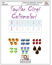 okul öncesi 1 sayısı çizgi çalışması